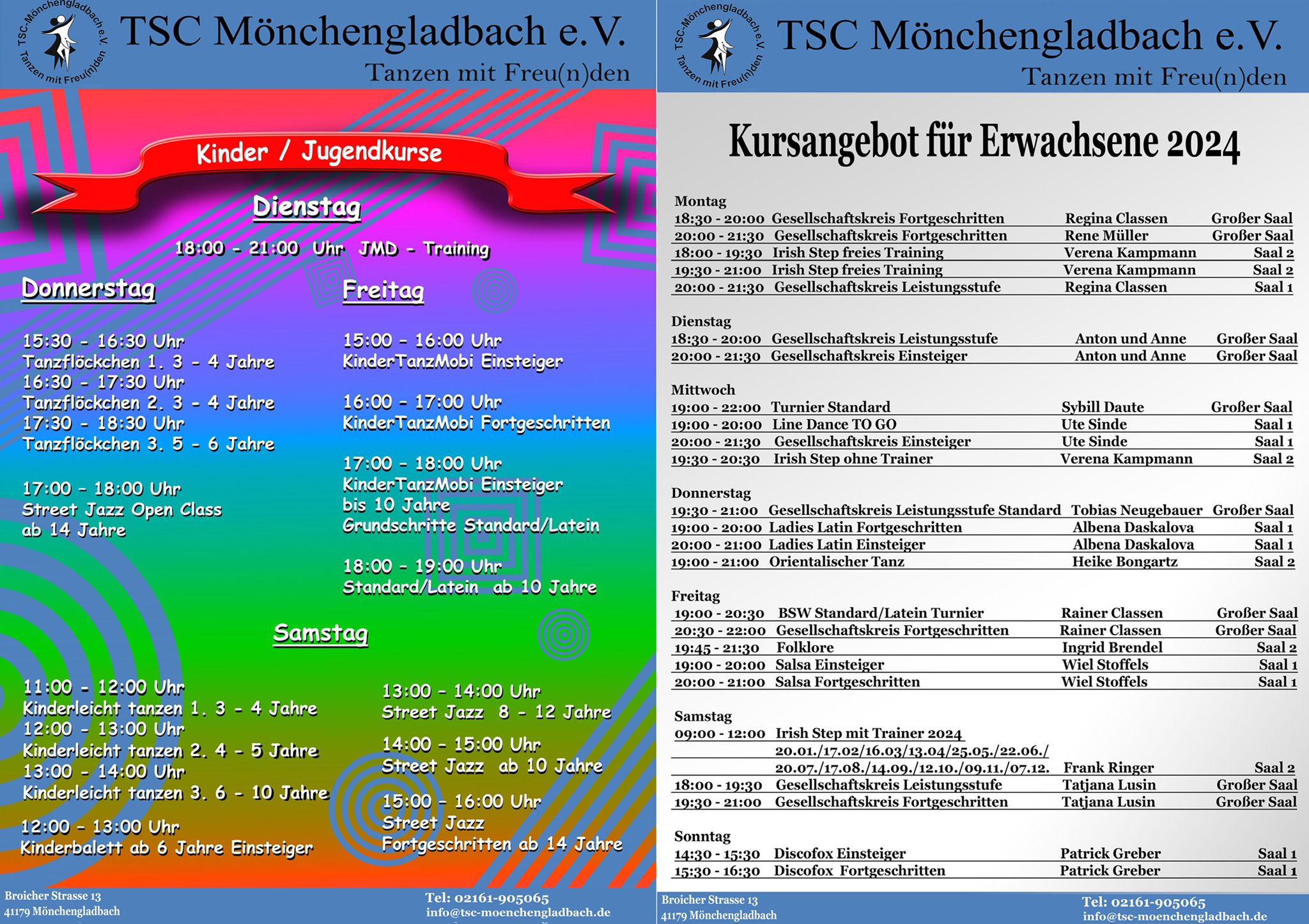 Aktualisierte Tanzangebote