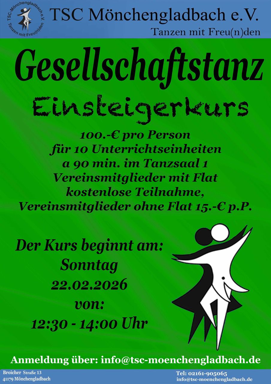 Neuer Einsteigerkurs - Gesellschaftstanz